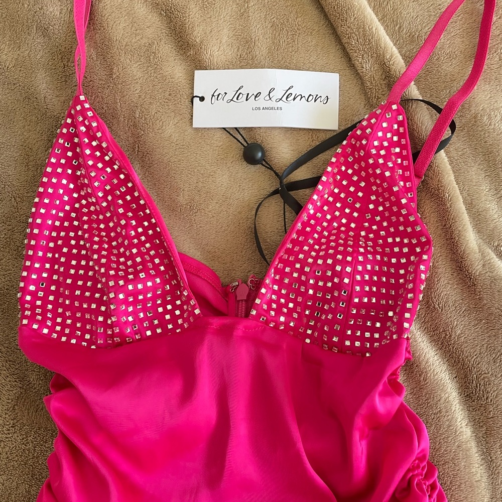 NWT 🌸 For Love and lemons Mirage Pink dress - Picture 7 of 12